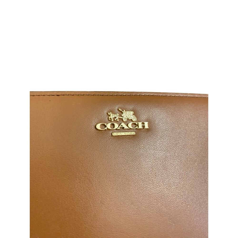 Coach Madison Skinny Leather Wallet 51936 Tan Brown Gold Logo - Picture 2 of 16